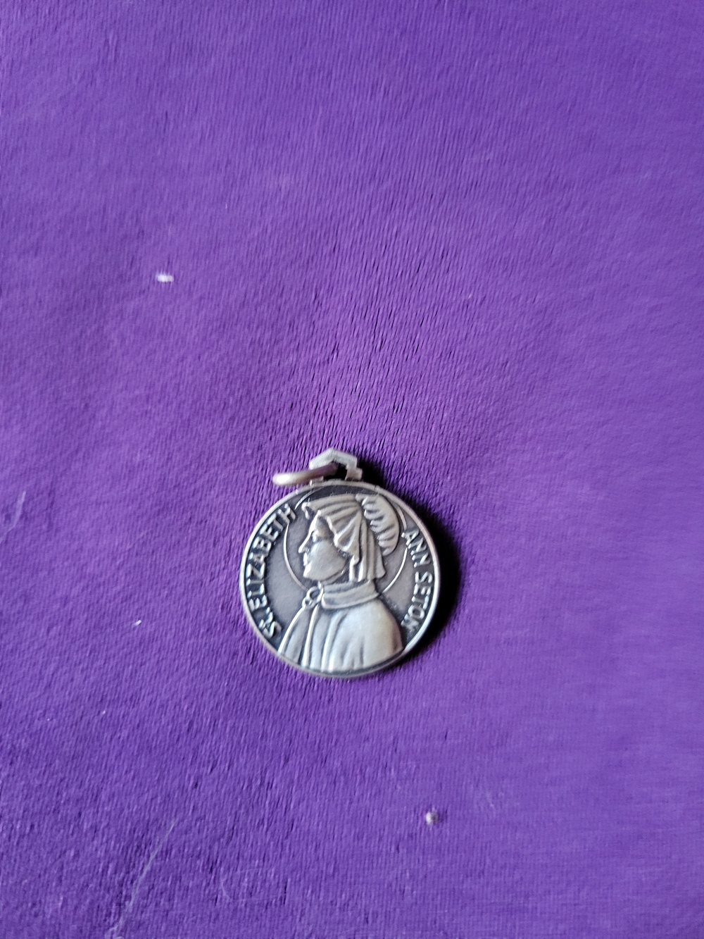 Silver-tone Saint Elizabeth Medal Pendant
